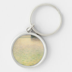 グスタフ・クリムト　『アッター湖の島』の丸型イメージ画像
