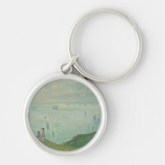 クロード・モネ　『プールヴィルの崖』の丸型イメージ画像