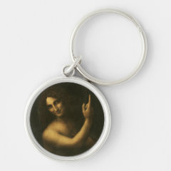 レオナルド・ダ・ヴィンチ　『洗礼者ヨハネ』の丸型イメージ画像