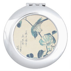 歌川広重　『椿と鳥』の丸型イメージ画像